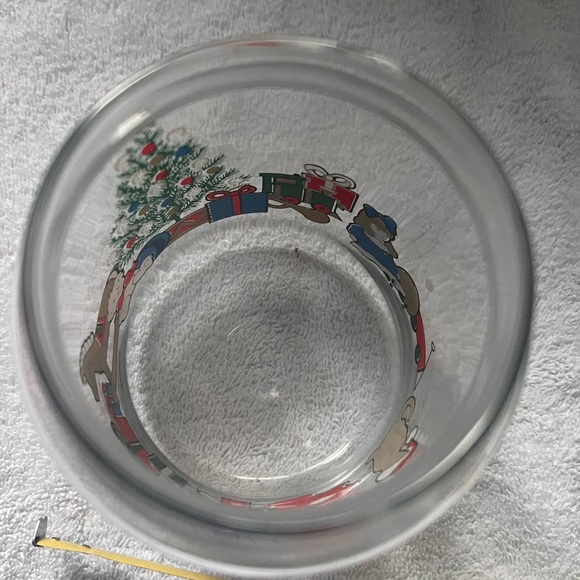 VINTAGE 1988 GLASS CHRISTMAS THEME JAR WITH LID - Picture 8 of 8